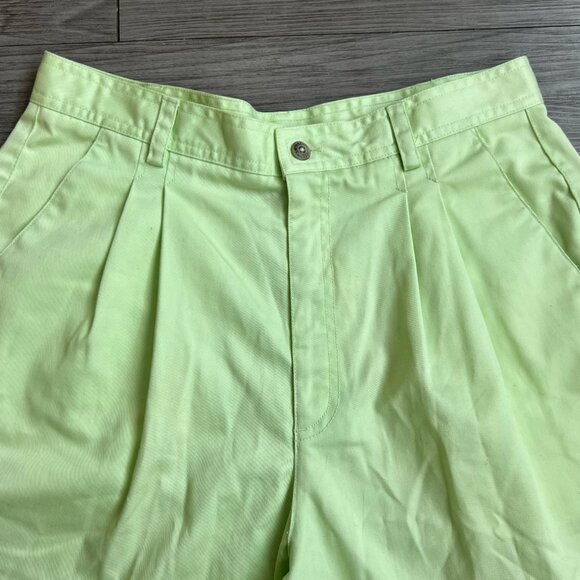 Vtg Y2K Liz Sport Key Lime Green High Waisted Camp Shorts Mom Shorts Size 14 - Picture 3 of 4